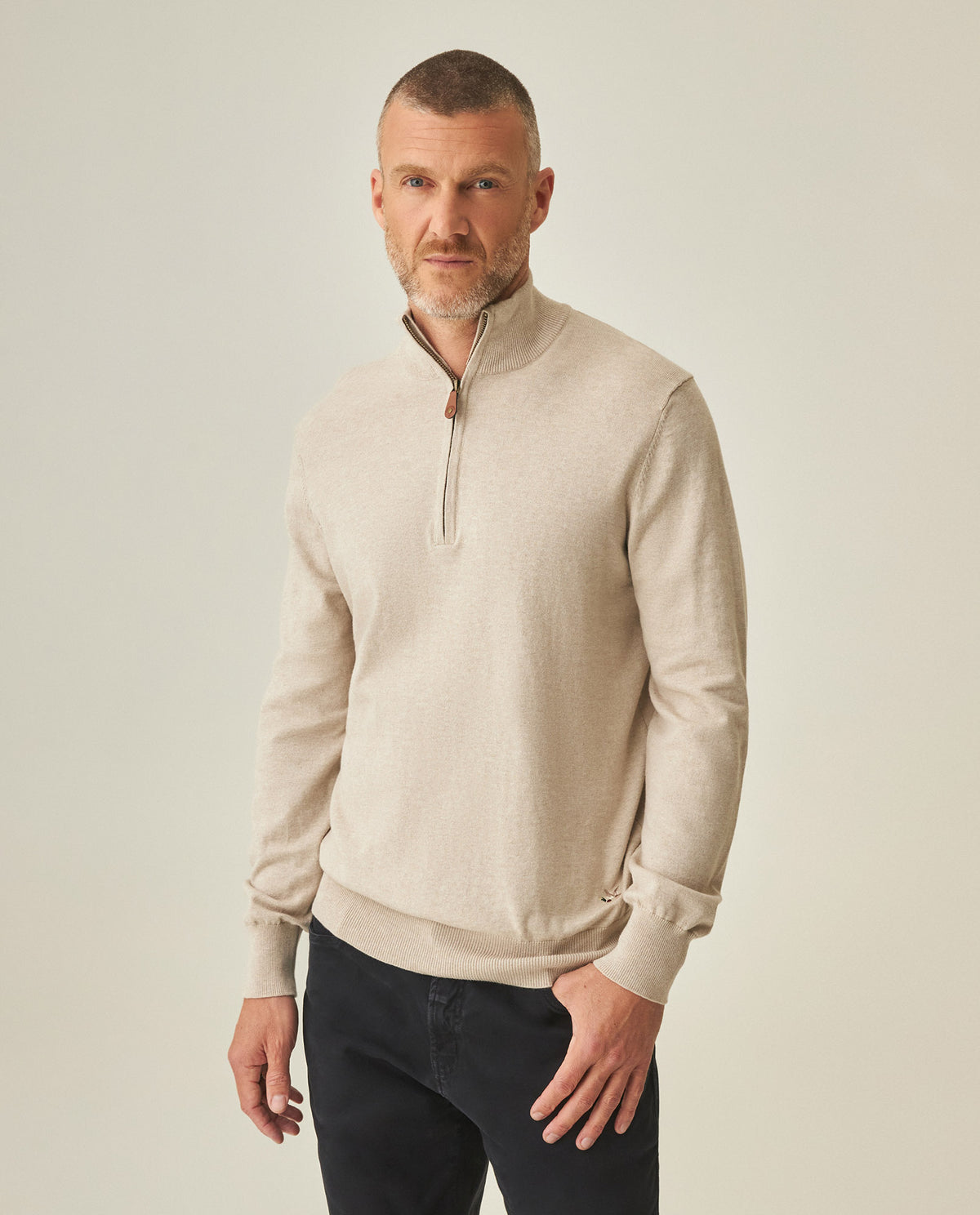 Men´s Half-Zip Sweater - Khaki 63_692H002_CAQ150309_3
