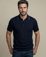 Men's Knit Polo Shirt - Blue 63_692H007_AZU194030_0