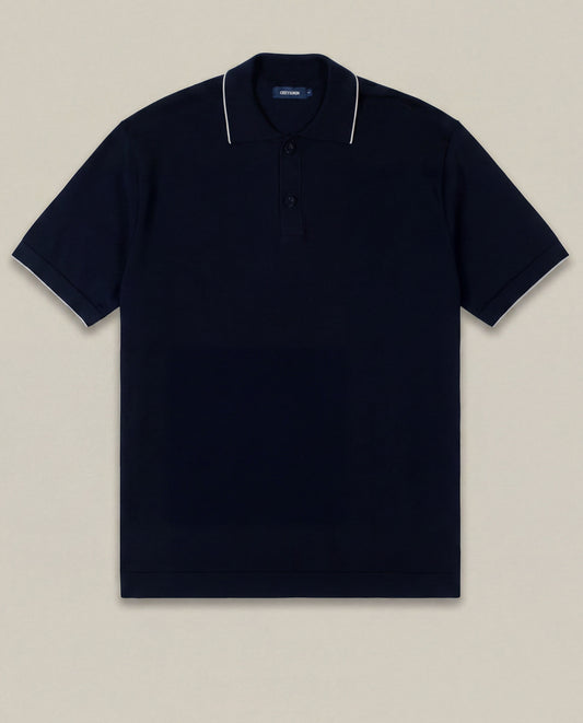 Men's Knit Polo Shirt - Blue 63_692H007_AZU194030_3