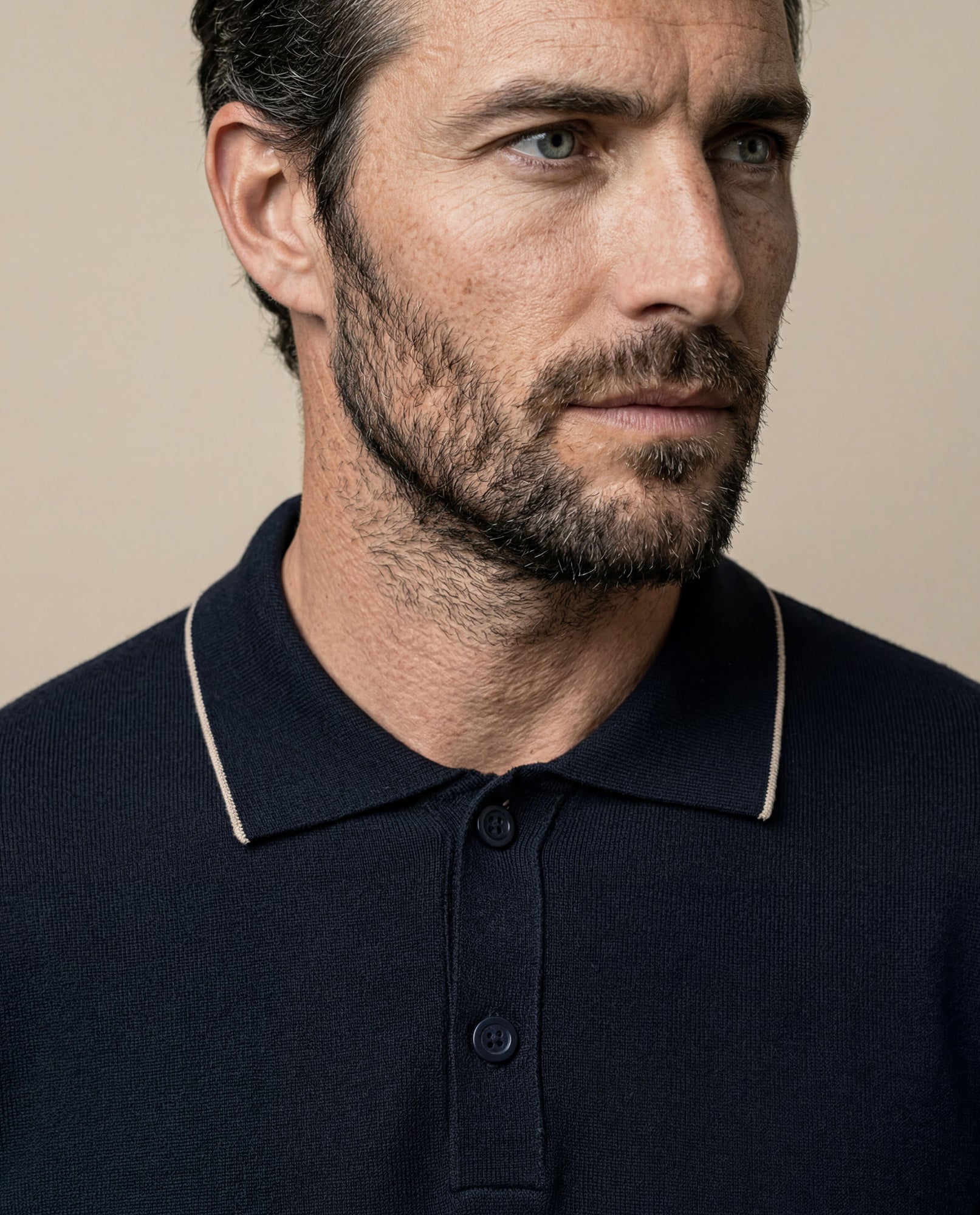 Men's Knit Polo Shirt - Blue 63_692H007_AZU194030_5