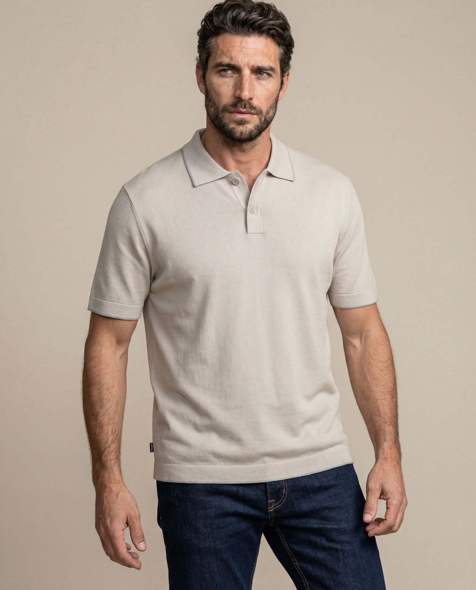Men's Knit Polo Shirt - Raw 63_692H007_CRU110103_0