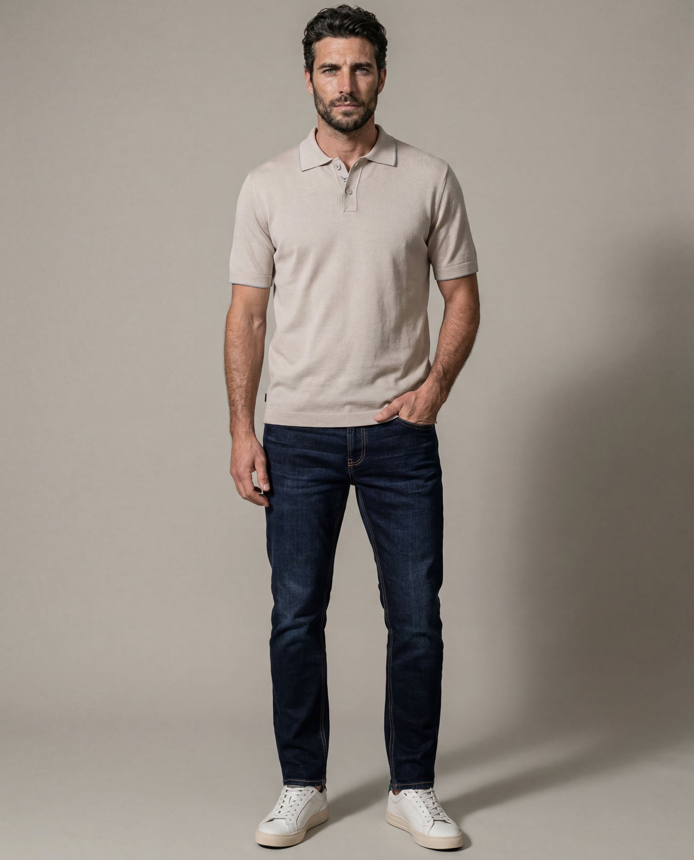 Men's Knit Polo Shirt - Raw 63_692H007_CRU110103_5