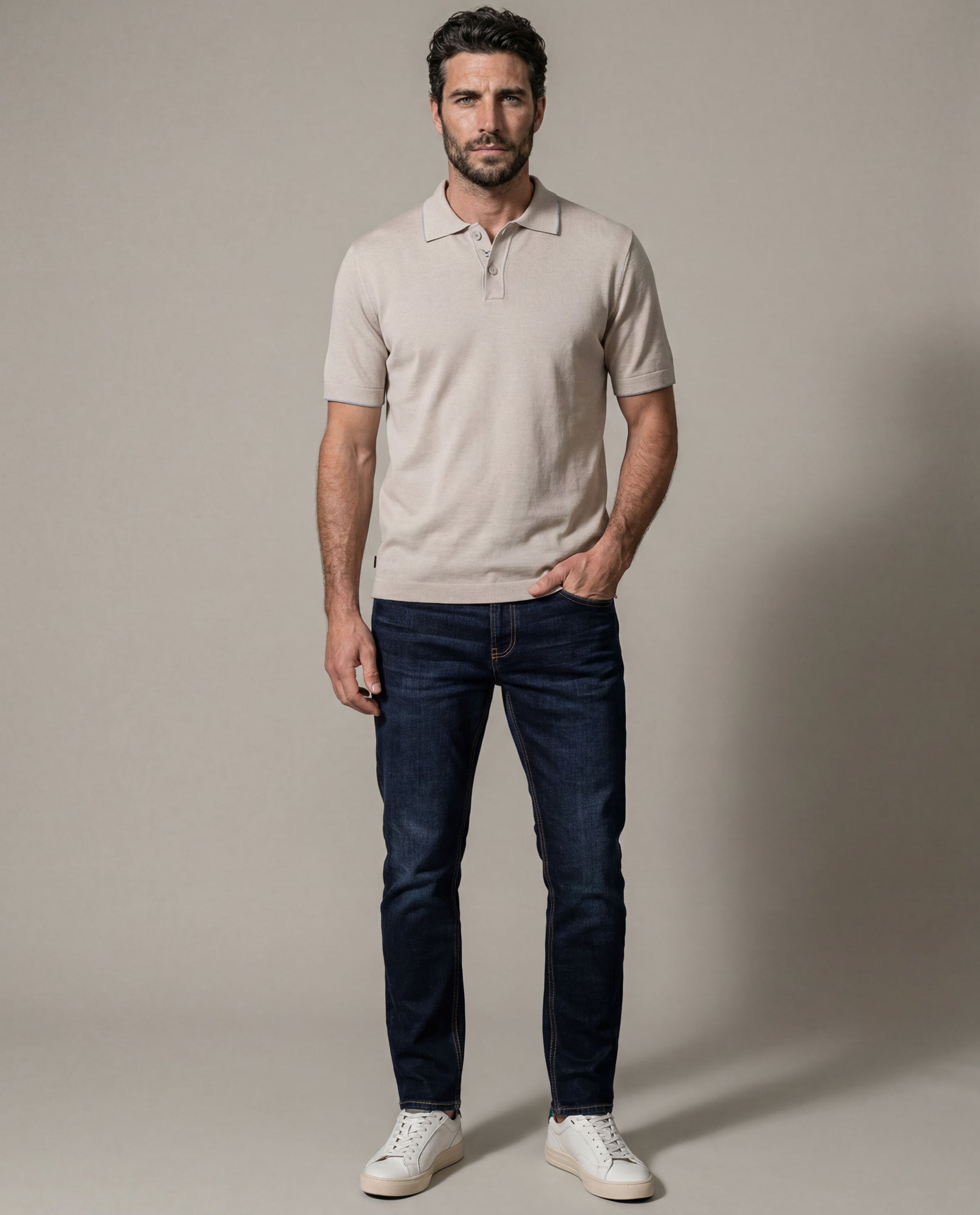 Men's Knit Polo Shirt - Raw 63_692H007_CRU110103_5