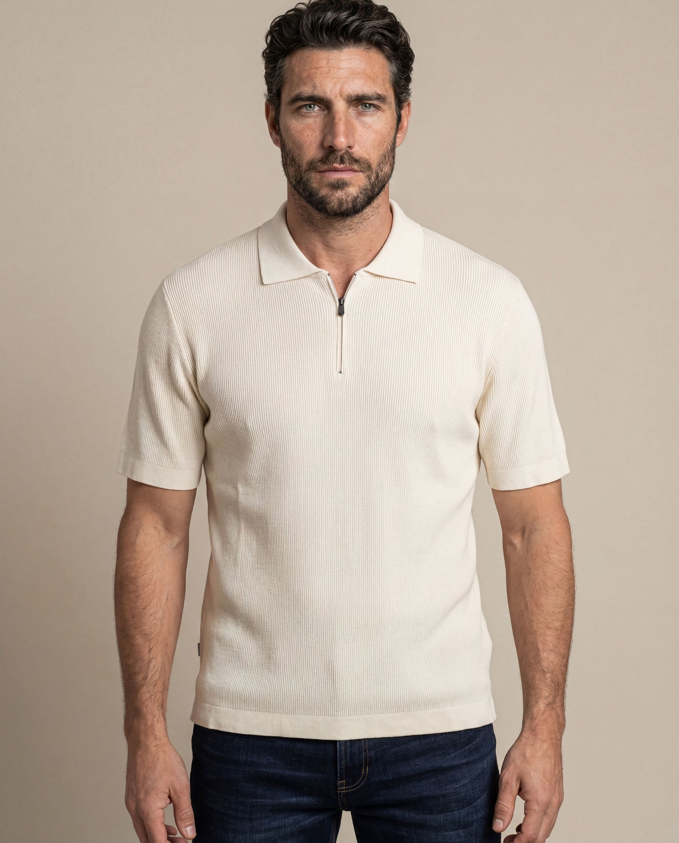 Men´s Knit Polo Shirt - Raw 63_692H008_CRU110103_0