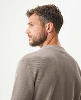 Men's Crewneck Waffle Knit Cotton Sweater - Brown 694G054 - 6