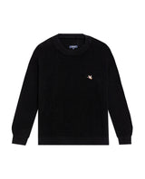 Men's Crewneck Waffle Knit Cotton Sweater - Black 694G054 - 2