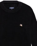 Men's Crewneck Waffle Knit Cotton Sweater - Black 694G054 - 7