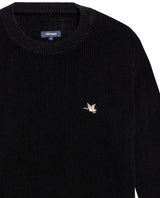 Men's Crewneck Waffle Knit Cotton Sweater - Black 694G054 - 7