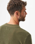 Men's Crewneck Waffle Knit Cotton Sweater - Green 694G054 - 6