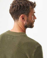 Men's Crewneck Waffle Knit Cotton Sweater - Green 694G054 - 6