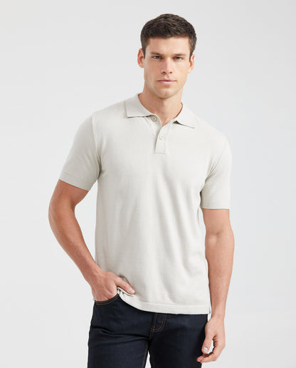 Men's Straight Fit Knit Polo Shirt - Raw - 1