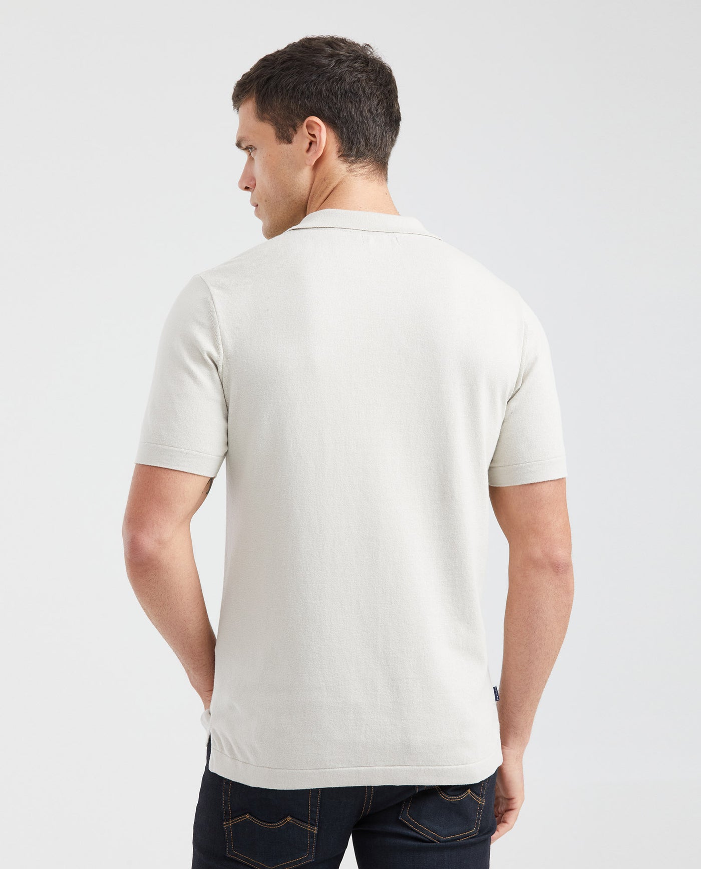 Men's Knit Polo Shirt Regular Fit Short Sleeve in Cotton 694G100 - 4