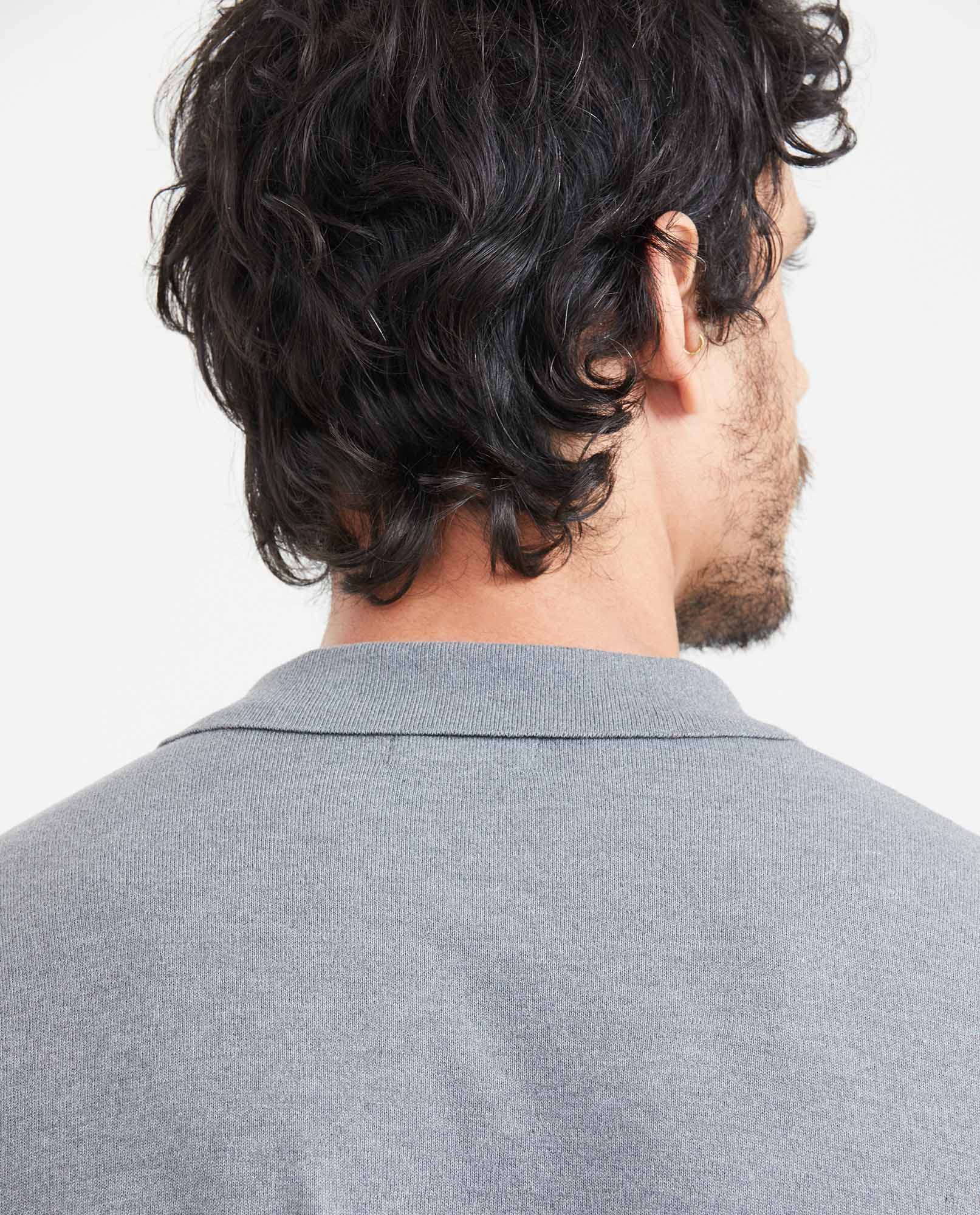 Men's Straight Fit Knit Polo Shirt - Gray - 4