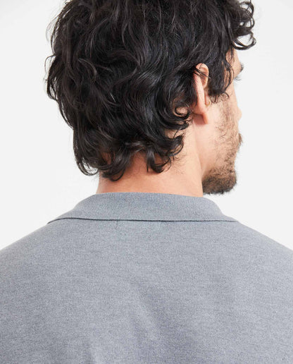 Men's Straight Fit Knit Polo Shirt - Gray - 4