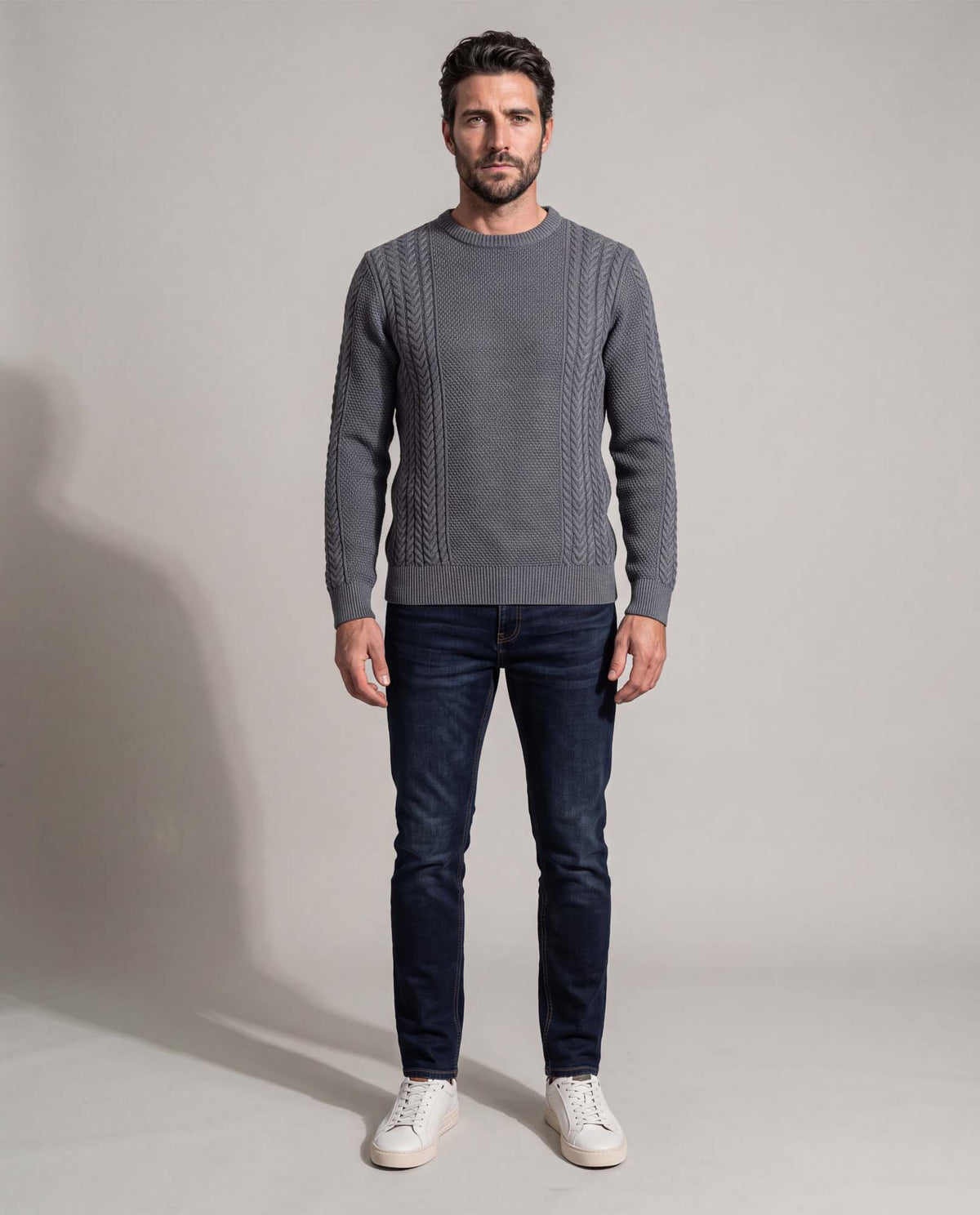Men´s Cotton Knit Sweater - Gray 63_697D302_GRI190201_4