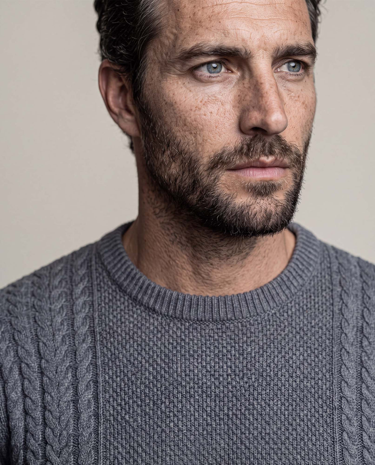 Men´s Cotton Knit Sweater - Gray 63_697D302_GRI190201_5
