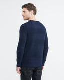 COTTON KNIT CREWNECK SWEATER IN NAVY