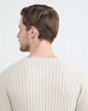 PULL COL ROND EN MAILLE BEIGE