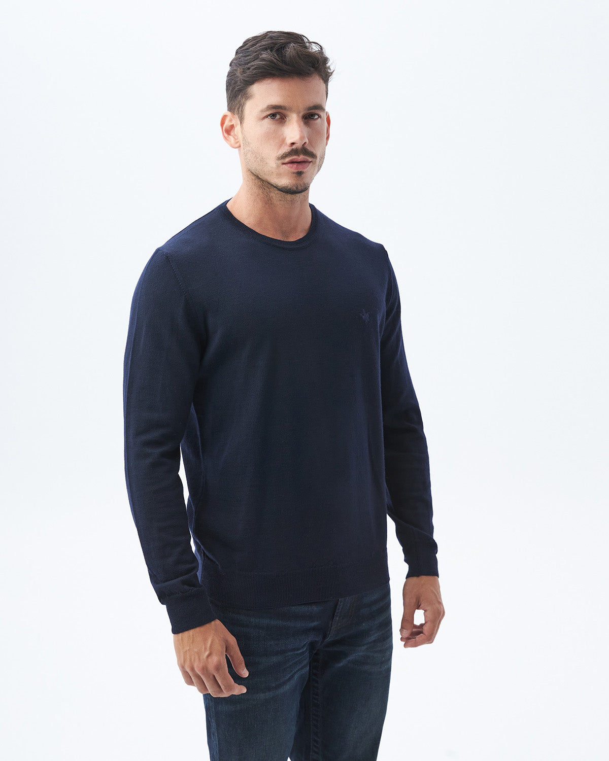 LAMBSWOOL MERINO SWEATER IN BLUE