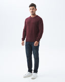 LAMBSWOOL MERINO SWEATER IN BURGUNDY