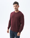 LAMBSWOOL MERINO SWEATER IN BURGUNDY