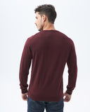 LAMBSWOOL MERINO SWEATER IN BURGUNDY