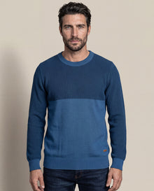 Men´s Cotton Crewneck Sweater - Blue 63_697F201_AZU193924_0