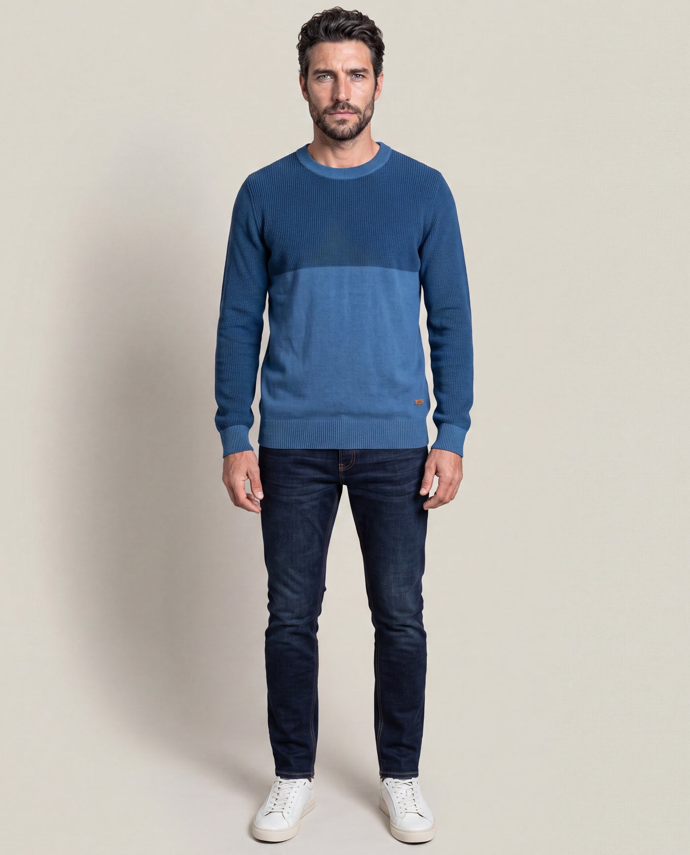Men´s Cotton Crewneck Sweater - Blue 63_697F201_AZU193924_4