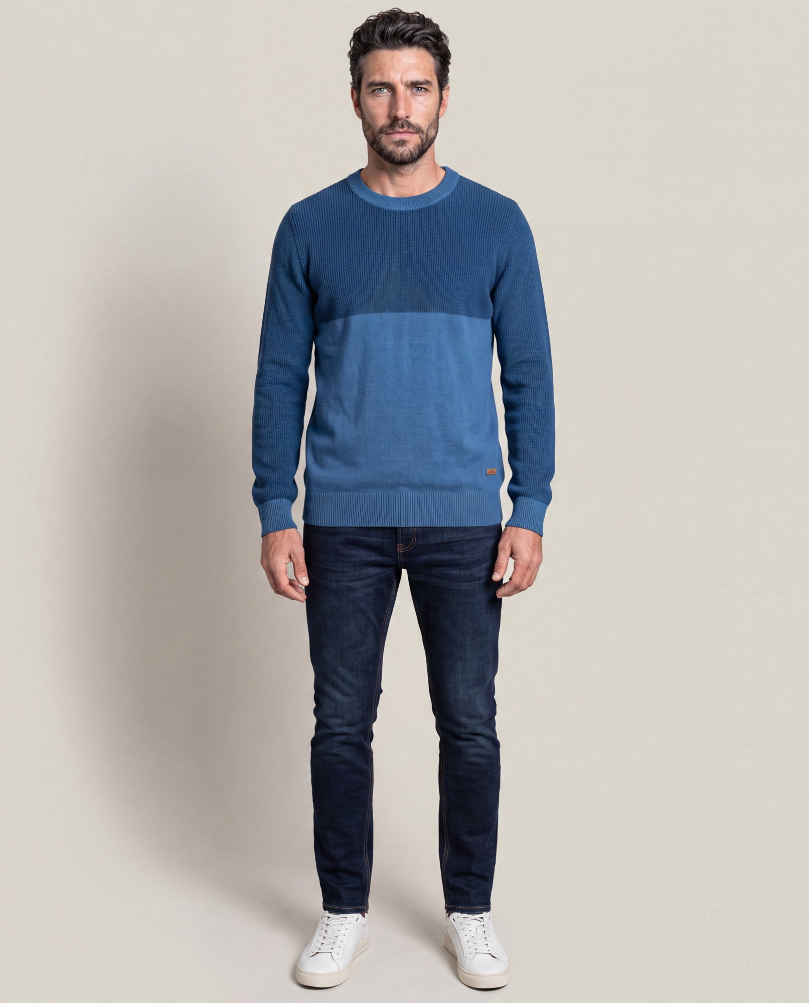 Men´s Cotton Crewneck Sweater - Blue 63_697F201_AZU193924_4