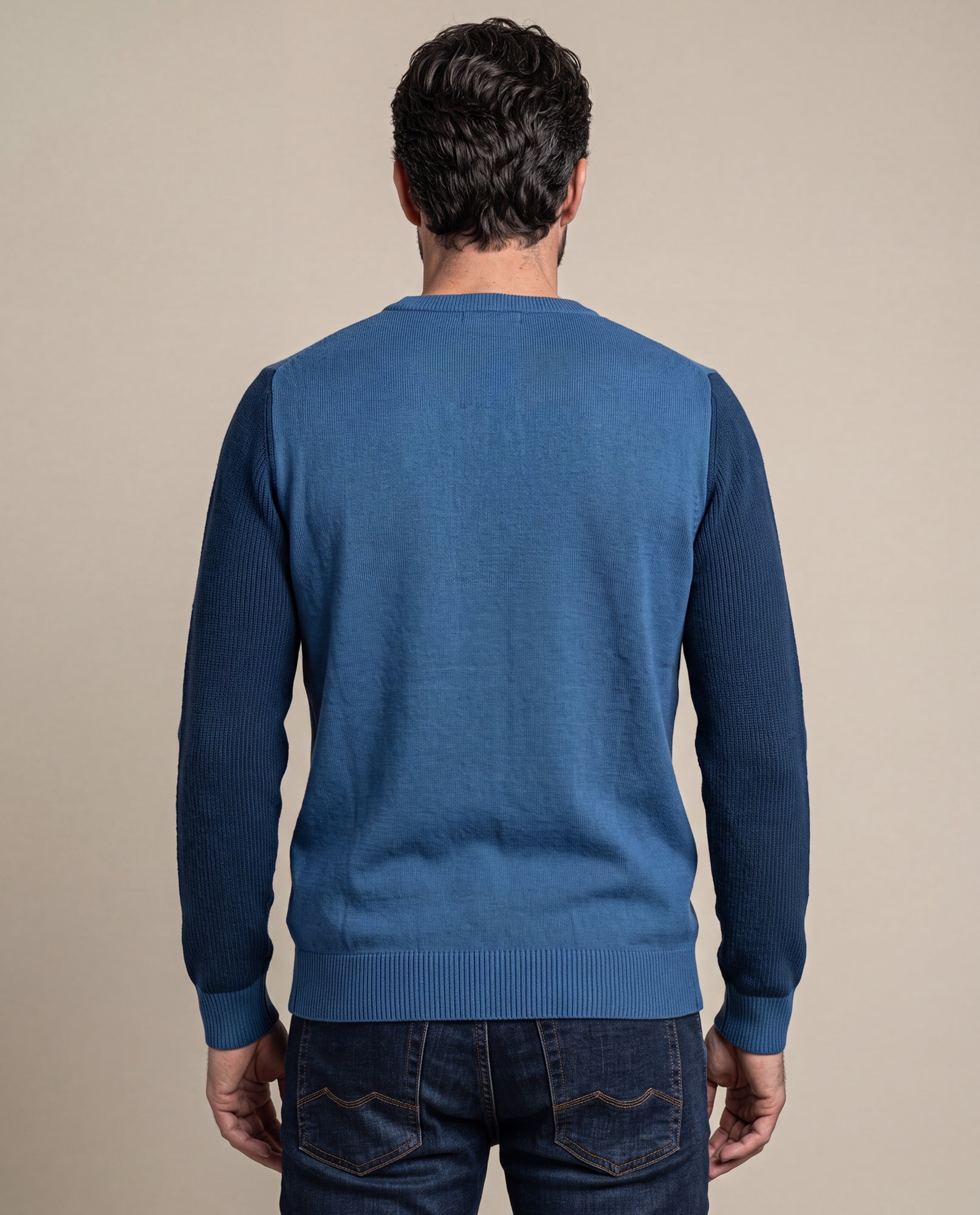 Men´s Cotton Crewneck Sweater - Blue 63_697F201_AZU193924_6