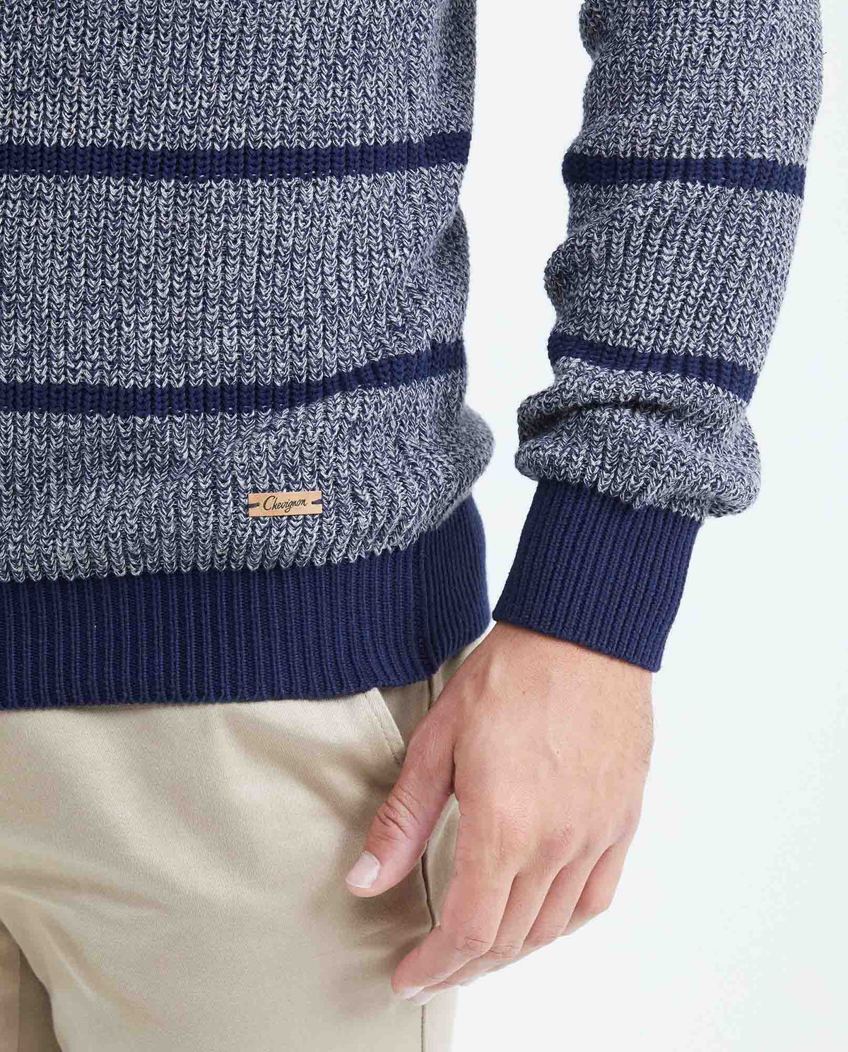 Men´s Waffle Knit Sweater - Blue 63_697F402_AZU194024_5