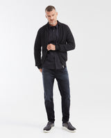 Men’s Ribbed Zip-Up Sweater with High Collar in Cotton, Moonlight - 2