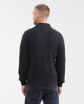 Men’s Ribbed Zip-Up Sweater with High Collar in Cotton, Moonlight - 5