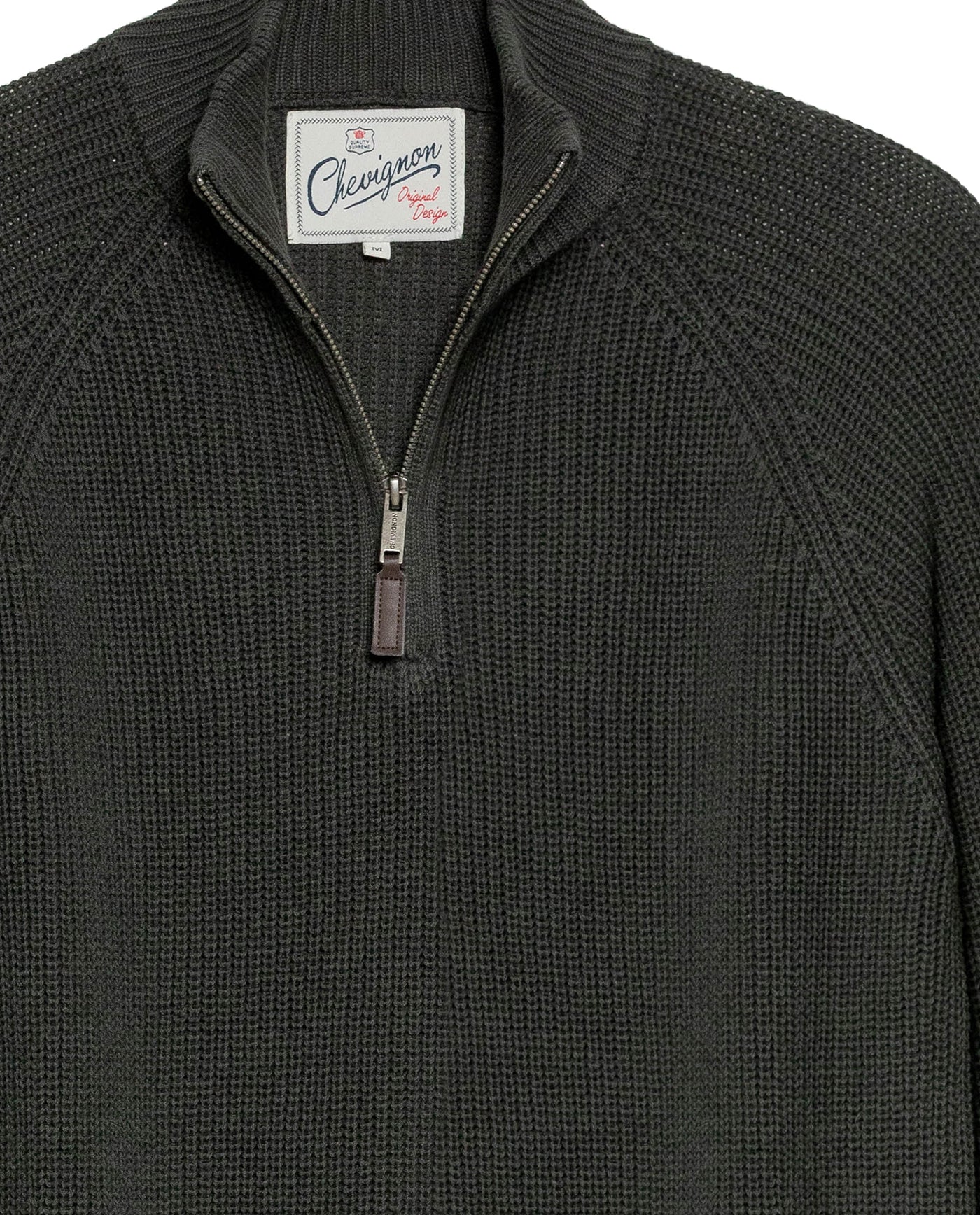 Men's Quarter-Zip Sweater Raglan Sleeve in Cotton - 7