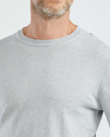 COTTON KNIT CREWNECK SWEATER IN GRAY