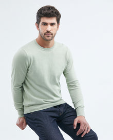 Suéter Tejido para Hombre Cerrado Cuello Redondo - Fibras Heather 100% Algodón - Green 63_699E000_101100_3