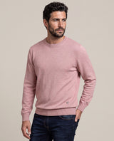 Suéter Tejido para Hombre Cerrado Cuello Redondo - Fibras Heather 100% Algodón - Pink 63_699E000_ROS151611_0