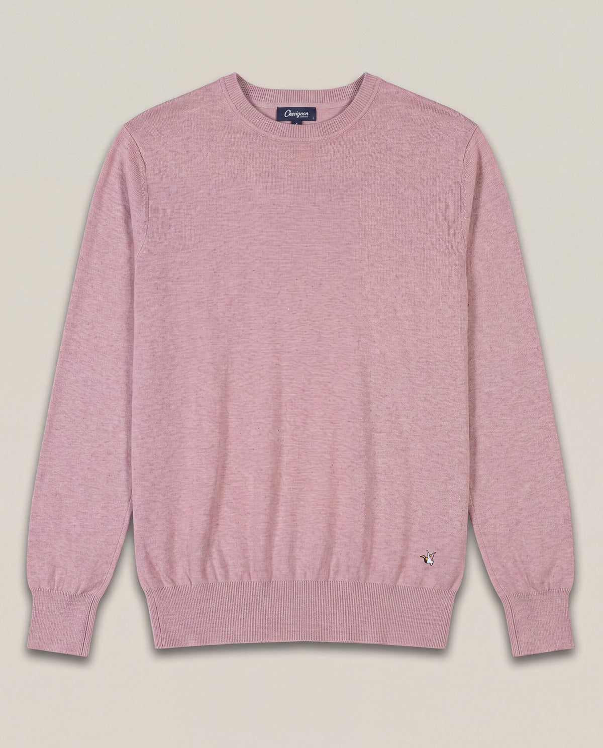 Suéter Tejido para Hombre Cerrado Cuello Redondo - Fibras Heather 100% Algodón - Pink 63_699E000_ROS151611_3