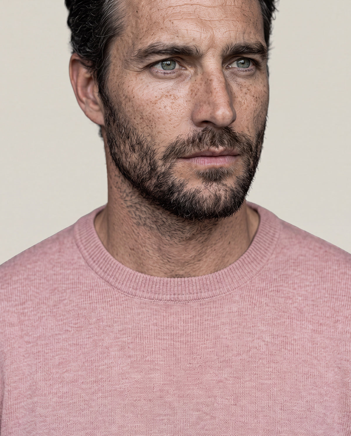 Suéter Tejido para Hombre Cerrado Cuello Redondo - Fibras Heather 100% Algodón - Pink 63_699E000_ROS151611_5