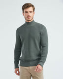 SLIM FIT KNITTED TURTLENECK SWEATER IN GREEN