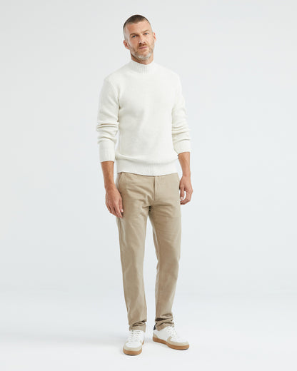 PULL EN MAILLE À COL ROULÉ EN BLANC
