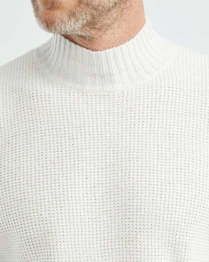 PULL EN MAILLE À COL ROULÉ EN BLANC
