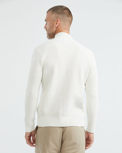 PULL EN MAILLE À COL ROULÉ EN BLANC