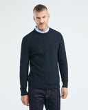 SLIM FIT TEXTURED SWEATER IN NAVY