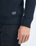 SLIM FIT TEXTURED SWEATER IN NAVY