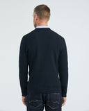 SLIM FIT TEXTURED SWEATER IN NAVY