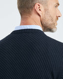 SLIM FIT TEXTURED SWEATER IN NAVY