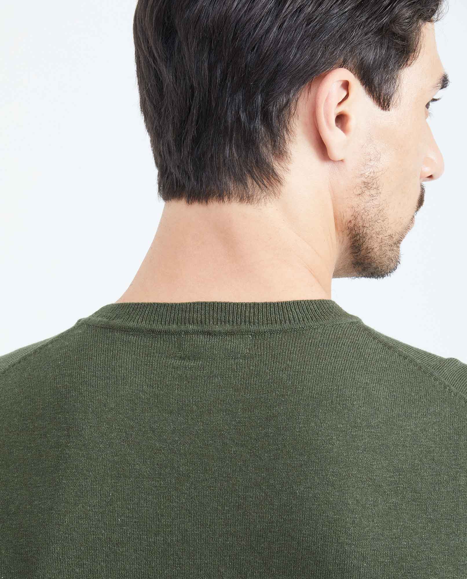 Men's Knit Sweater with Crew Neck - Green - 5