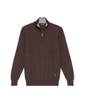 Men's Full Fashion Mandarin Collar Half-Zip Sweater, Seaport - 1