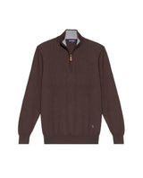 Men's Full Fashion Mandarin Collar Half-Zip Sweater, Seaport - 1